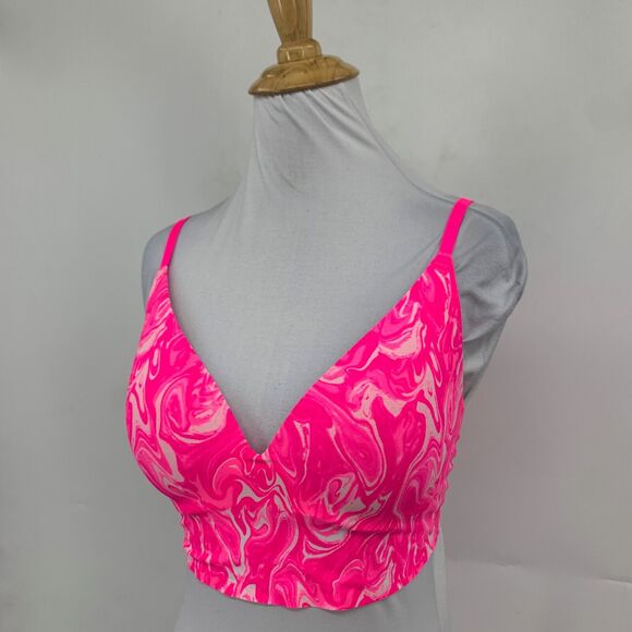 Pink Victorias Secret Bra Womens M Medium Pink Plunge Wireless Push Up Bralette - Picture 3 of 15
